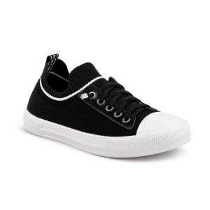 TRAMPKI TENISÓWKI WSUWANE BUTY DAMSKIE 016 1419 CZARNE z BIAŁĄ PODESZWĄ