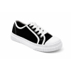 TRAMPKI WIĄZANE sneakersy MŁODZIEŻOWE 016 CZARNE z BIAŁĄ PODESZWĄ
