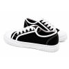 TRAMPKI WIĄZANE sneakersy MŁODZIEŻOWE 016 CZARNE z BIAŁĄ PODESZWĄ