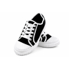 TRAMPKI WIĄZANE sneakersy MŁODZIEŻOWE 016 CZARNE z BIAŁĄ PODESZWĄ