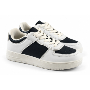 Damskie Sneakersy Biało-Czarne na Grubszej Podeszwie Sportowe Buty Casual 1418