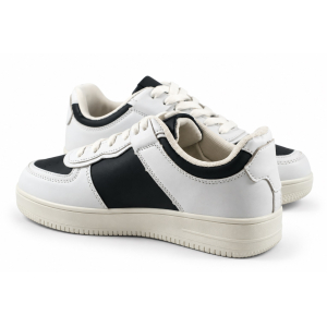 Damskie Sneakersy Biało-Czarne na Grubszej Podeszwie Sportowe Buty Casual 1418