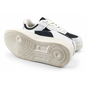 Damskie Sneakersy Biało-Czarne na Grubszej Podeszwie Sportowe Buty Casual 1418