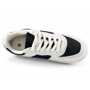 Damskie Sneakersy Biało-Czarne na Grubszej Podeszwie Sportowe Buty Casual 1418