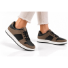 Damskie sneakersy MarioEmilio 1427 czekolada brązowo-czarne z kontrastową podeszwą model casual