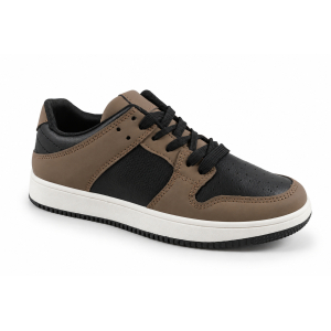 Damskie sneakersy MarioEmilio 1427 czekolada brązowo-czarne z kontrastową podeszwą model casual