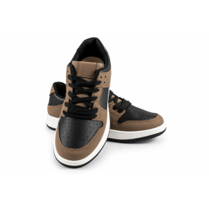 Damskie sneakersy MarioEmilio 1427 czekolada brązowo-czarne z kontrastową podeszwą model casual