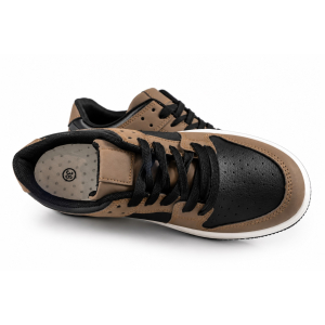 Damskie sneakersy MarioEmilio 1427 czekolada brązowo-czarne z kontrastową podeszwą model casual