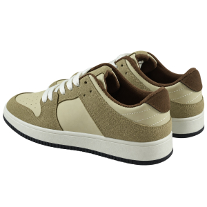 Damskie sneakersy MarioEmilio 1427 beżowo-khaki z kontrastową podeszwą model casual