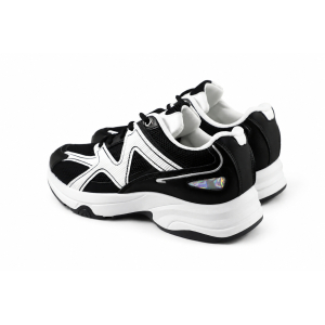 Sneakersy MŁODZIEŻOWE 1438 czarne białe paski na PLATFORMIE
