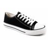 TRAMPKI KLASYCZNE WIĄZANE sneakersy MESKIE 016 CZARNE z BIAŁĄ PODESZWĄ