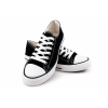 TRAMPKI KLASYCZNE WIĄZANE sneakersy MESKIE 016 CZARNE z BIAŁĄ PODESZWĄ
