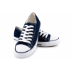 TRAMPKI KLASYCZNE WIĄZANE sneakersy MESKIE 016 GRANATOWE NAVY z BIAŁĄ PODESZWĄ